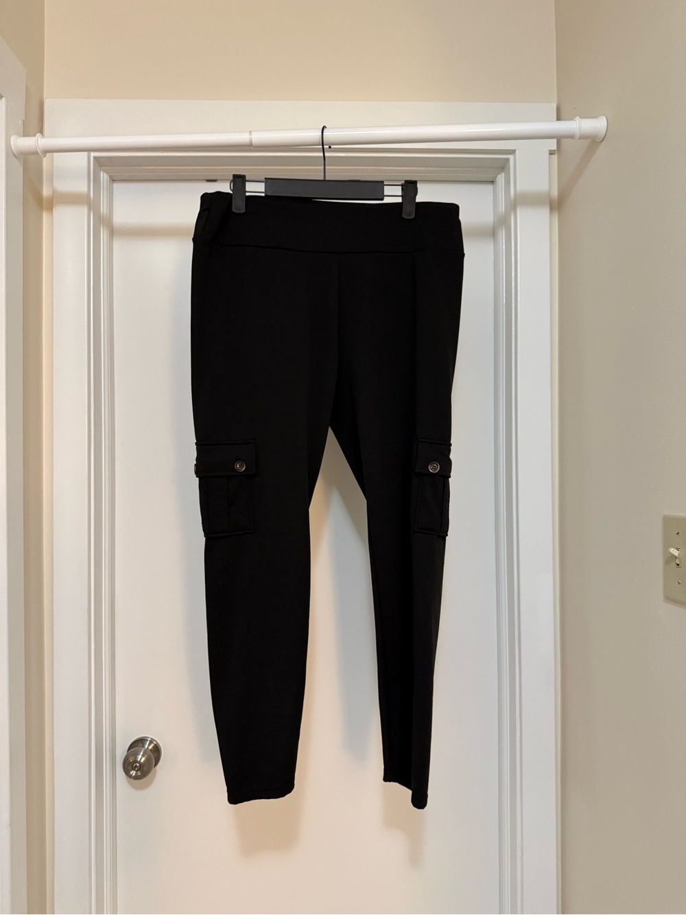 High-Rise Black Cargo Leggings